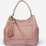 Womens Blush Double Tassel Hobo Bag – Pink